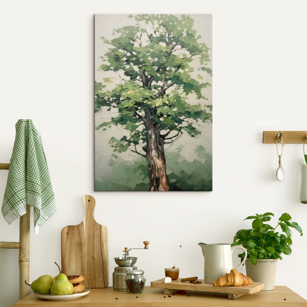 Árvore verde em pinceladas — interior 1