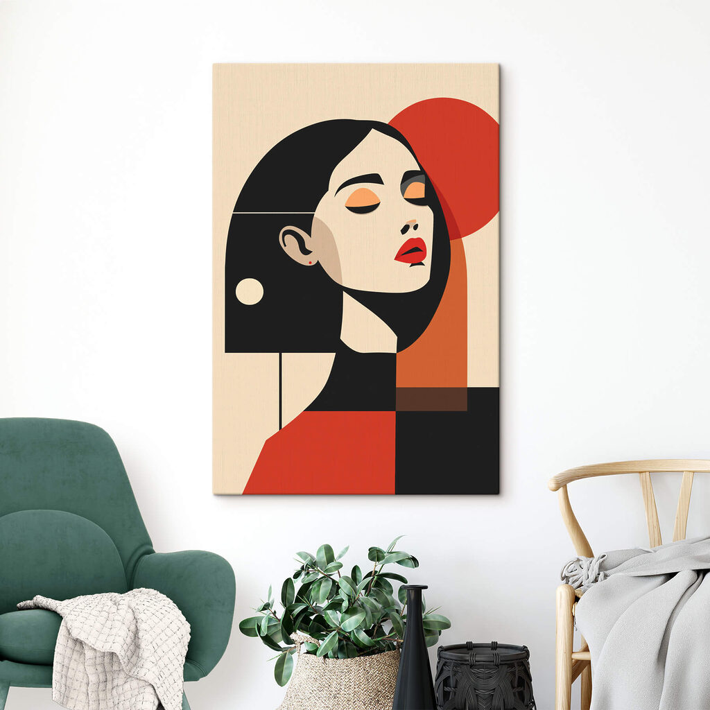 Perfil sobre círculo vermelho — interior 2