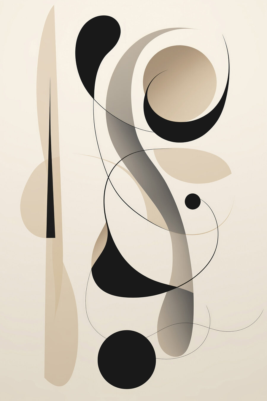 Gotas pretas entre linhas — design completo