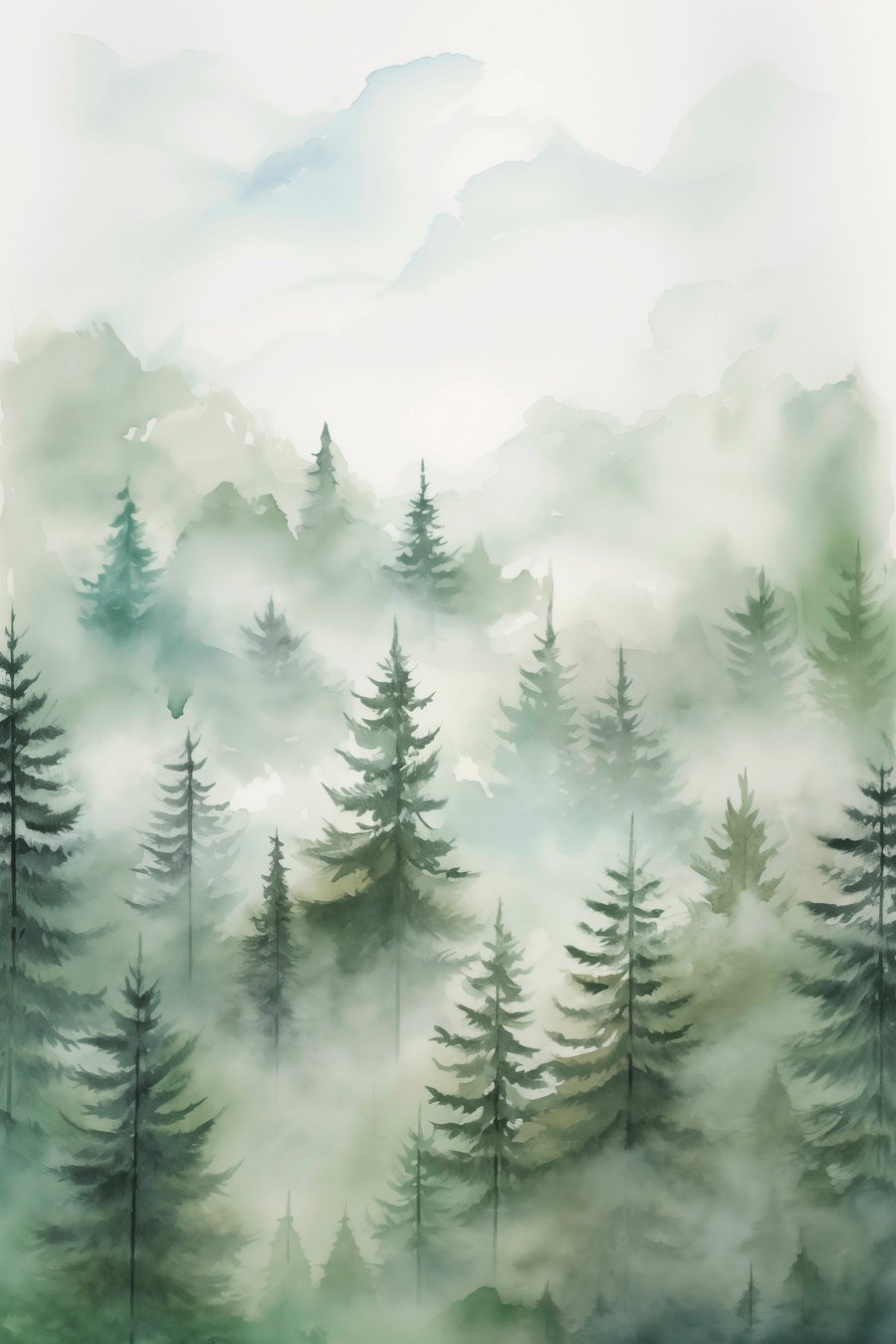 Floresta na névoa — design completo