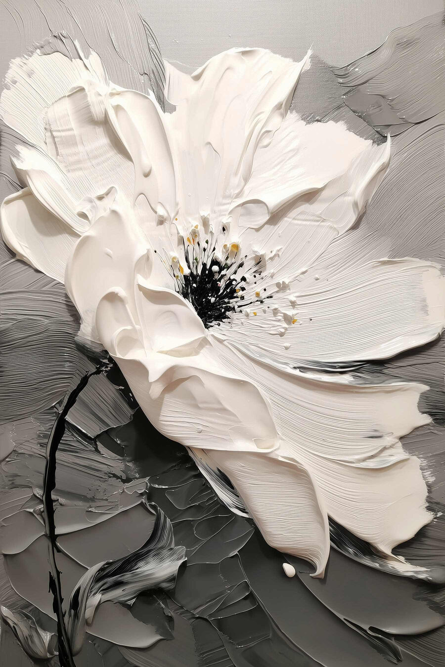 Flor branca, miolo escuro — design completo