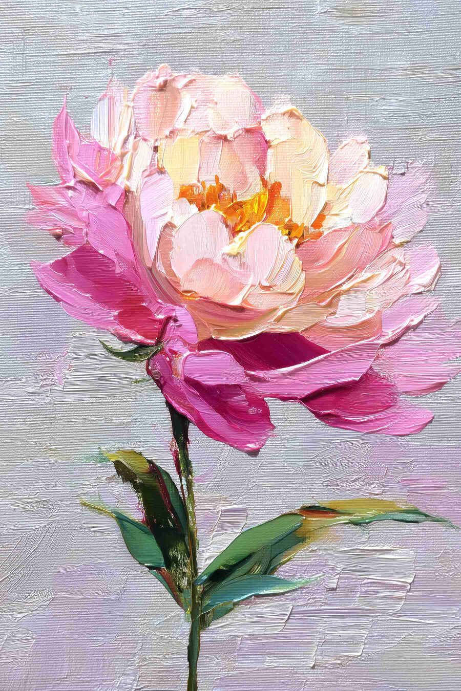 Flor rosa em haste — design completo