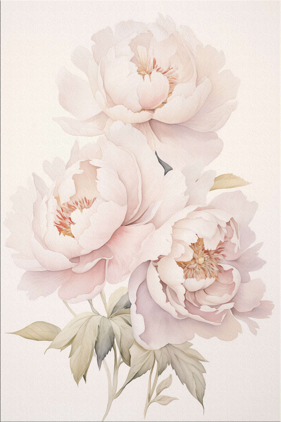 Peónias rosa-pálido — design completo