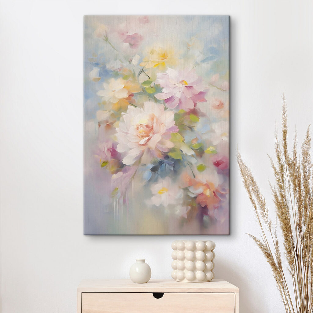 Ramo pastel em aguarela — interior 1
