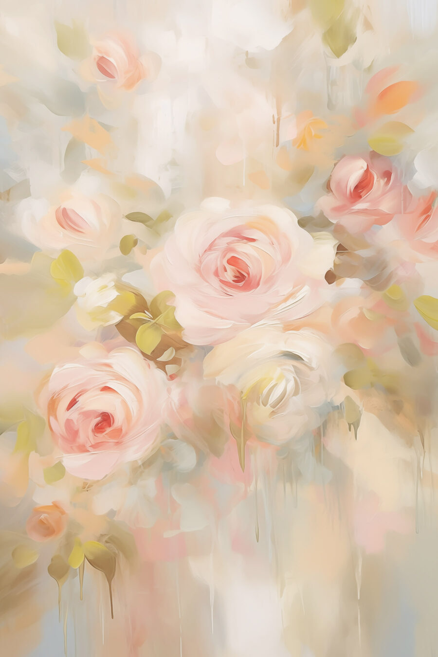 Rosas pêssego em névoa — design completo