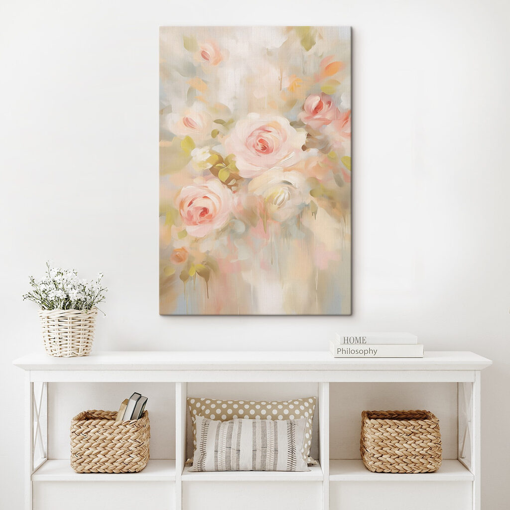 Rosas pêssego em névoa — interior 1