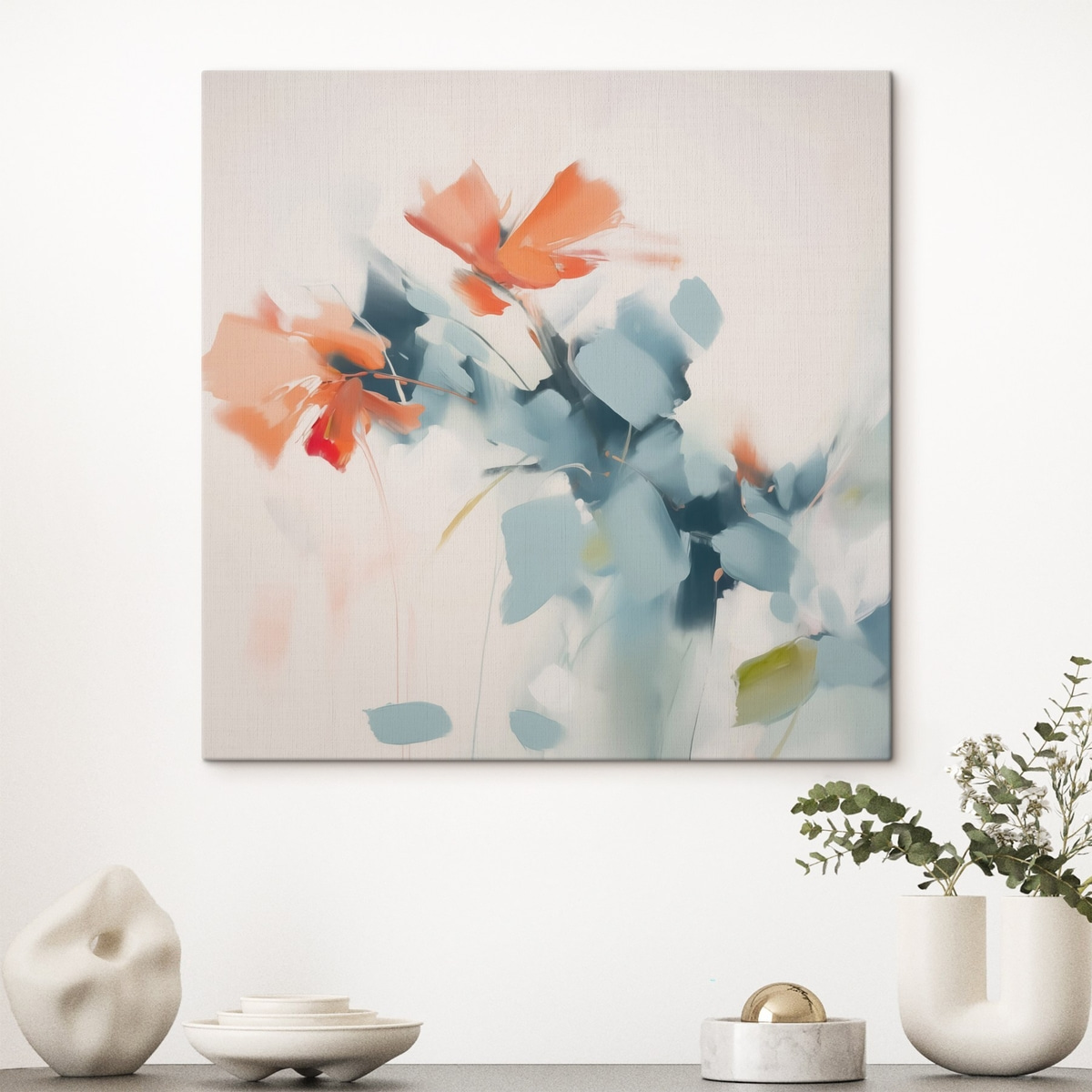 Flores abstratas, efeito pintado num interior