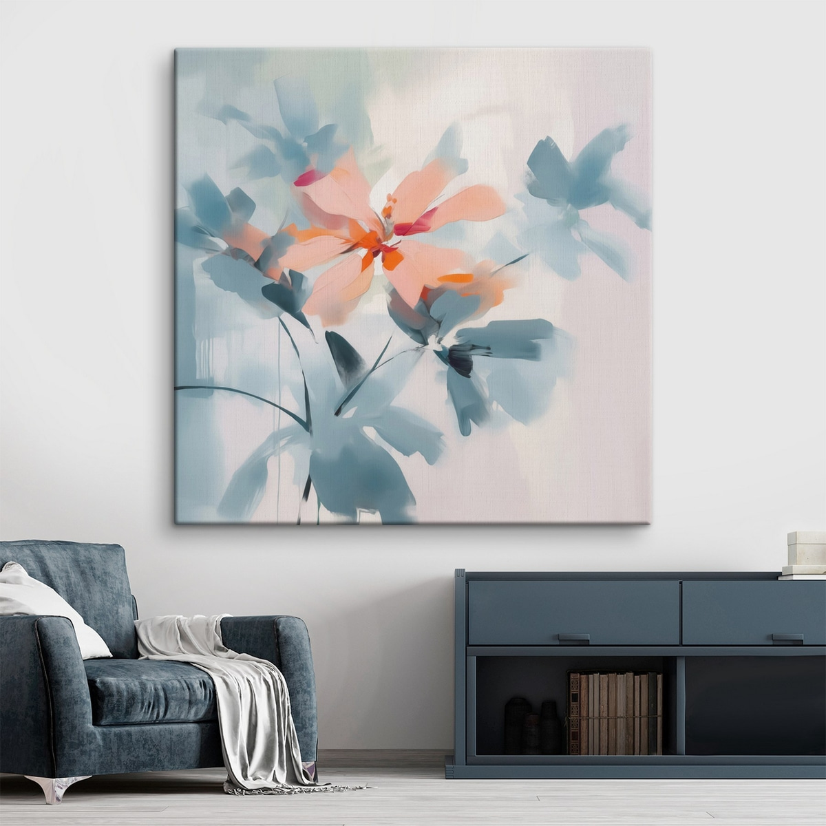 Flores abstratas num interior