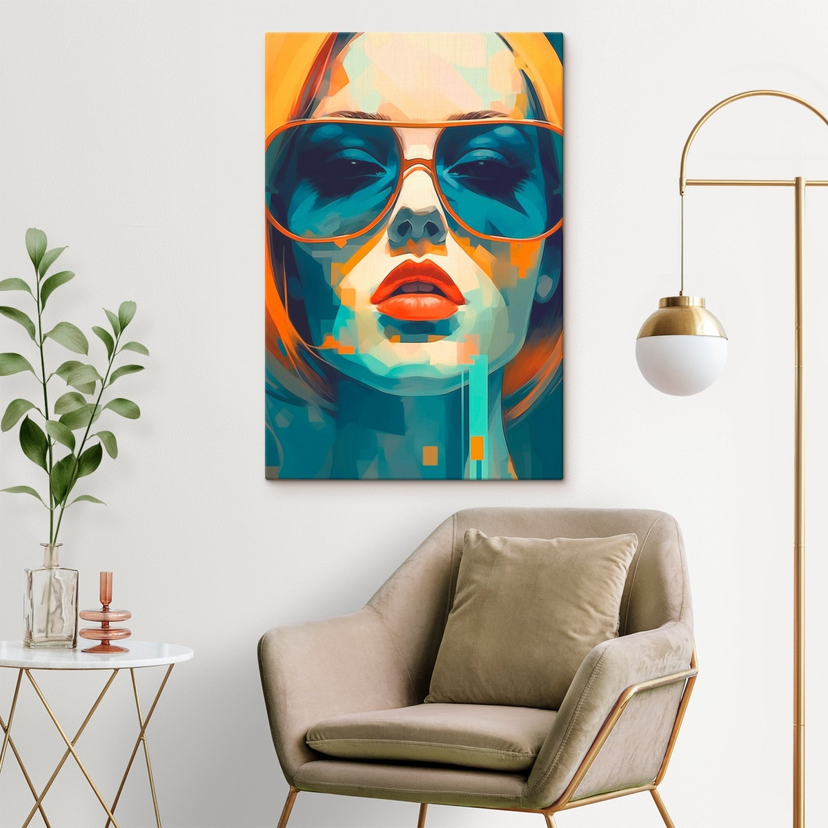 Retrato abstrato com óculos — interior 2