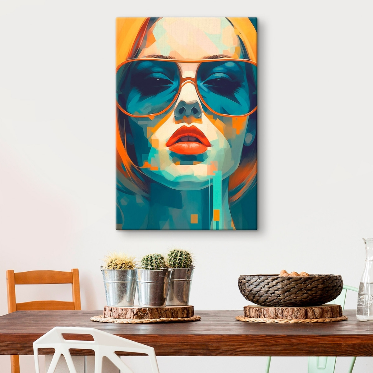 Retrato abstrato com óculos — interior 1