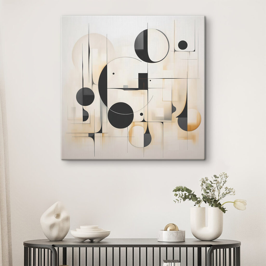 Círculos pretos e linhas — interior 1