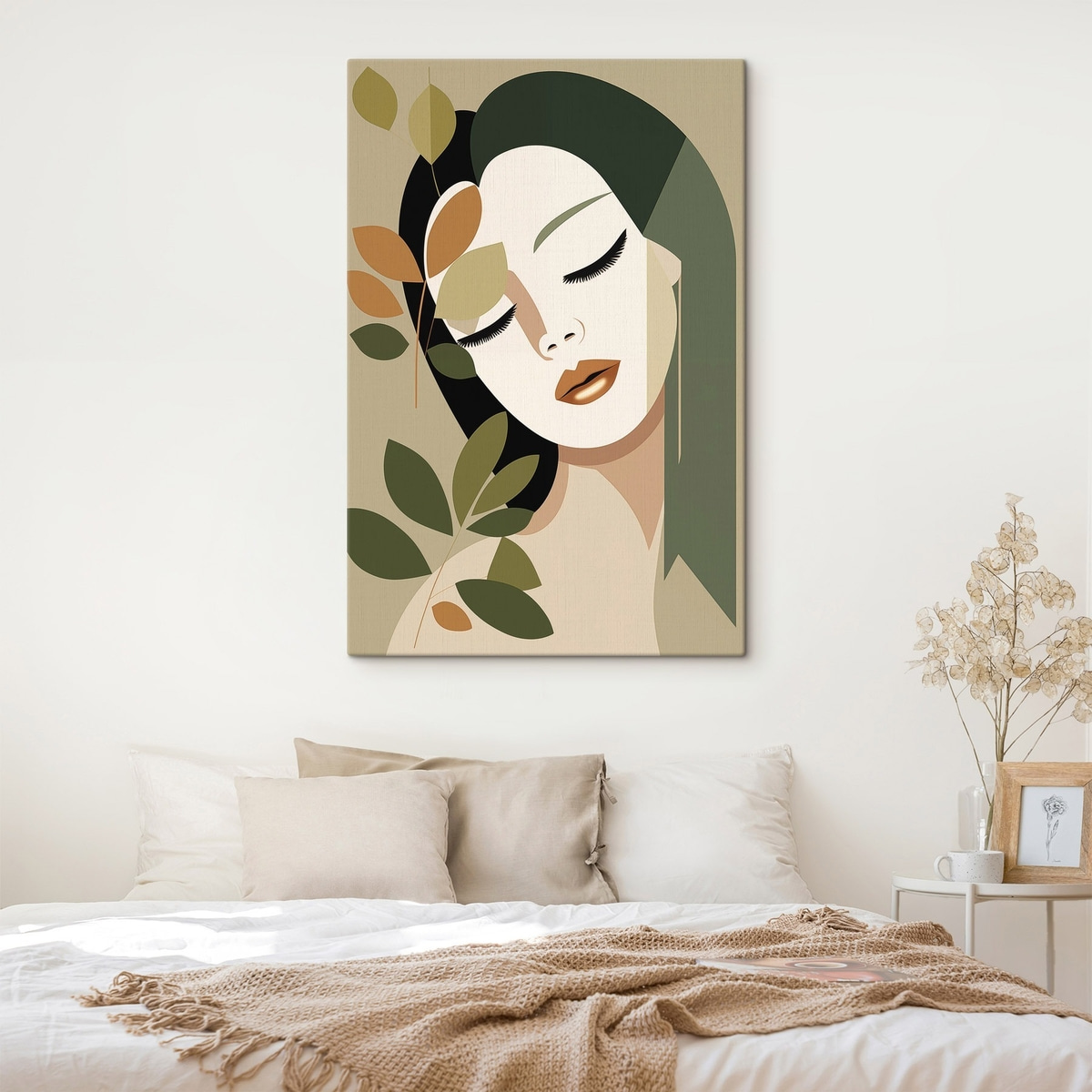 Menina com folhas — interior 2
