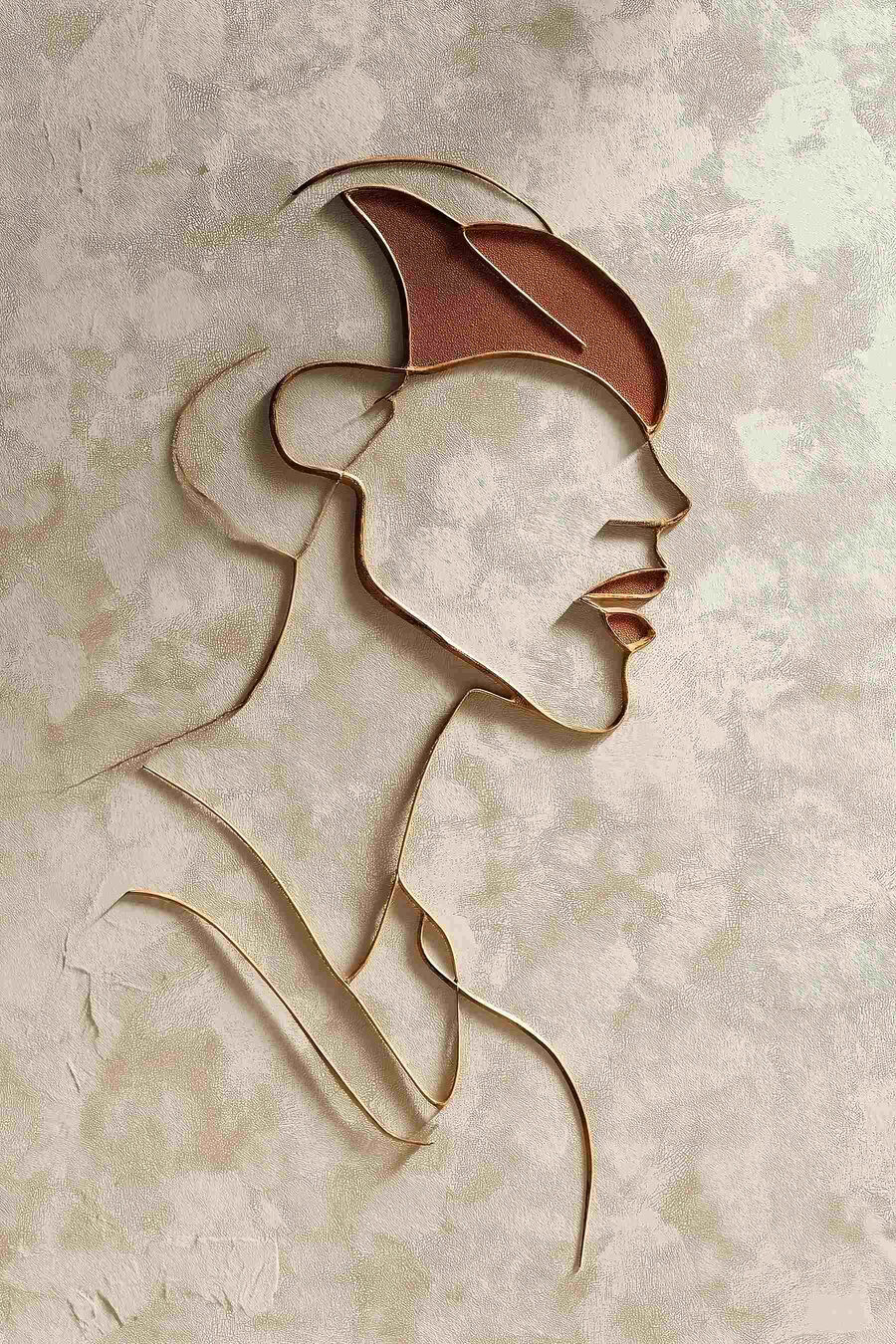 Perfil em contorno castanho — design completo