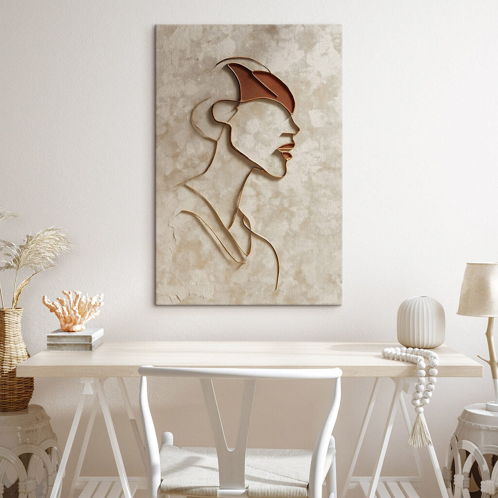 Perfil em contorno castanho — interior 1