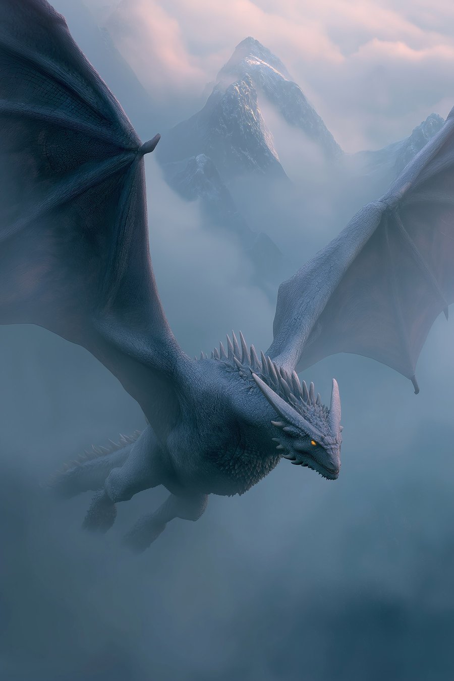 Dragão escuro no céu — design completo