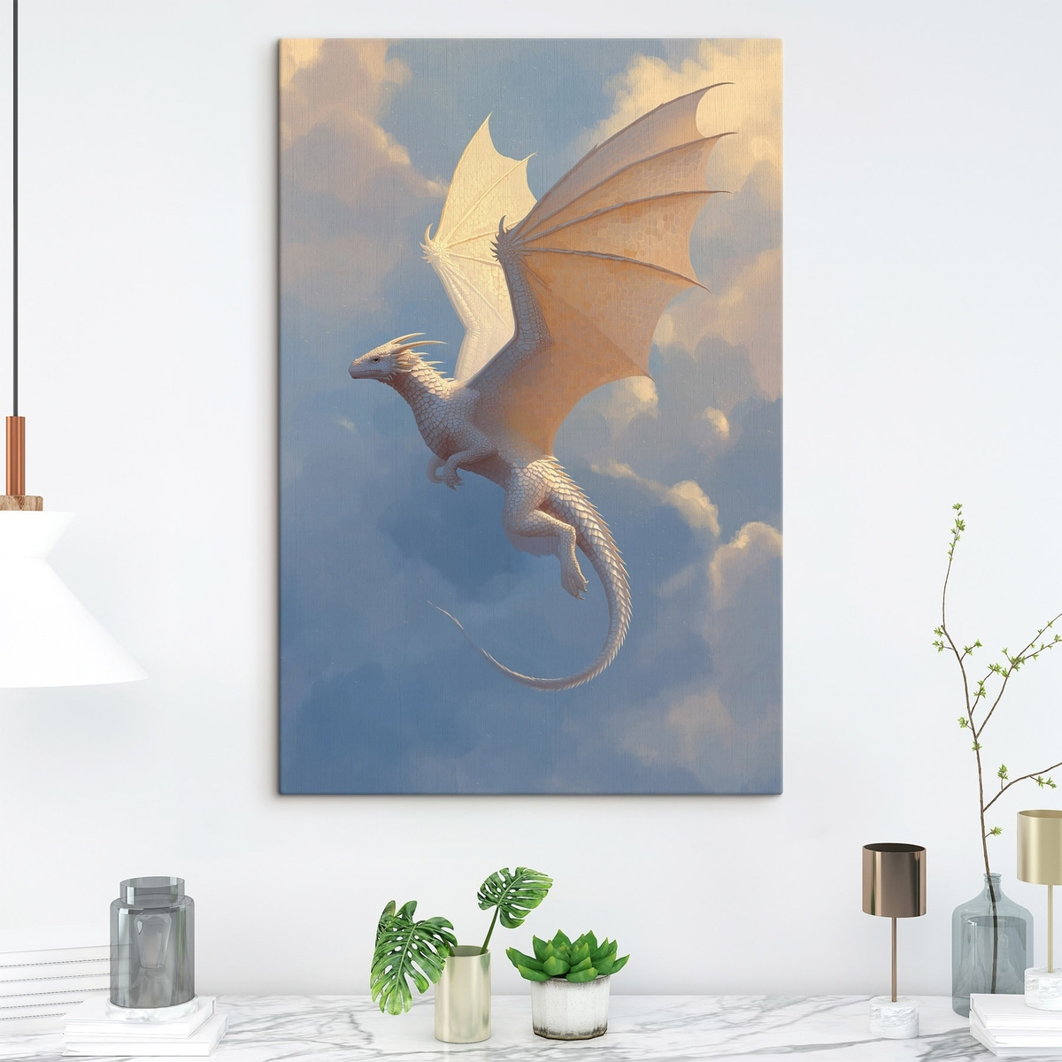 Dragão branco no céu — interior 2