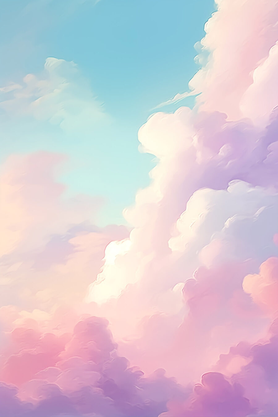 Nuvens pastel em azul — design completo