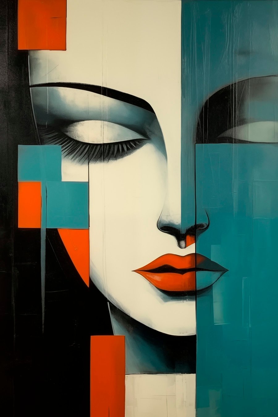 Retrato abstrato de mulher — design completo