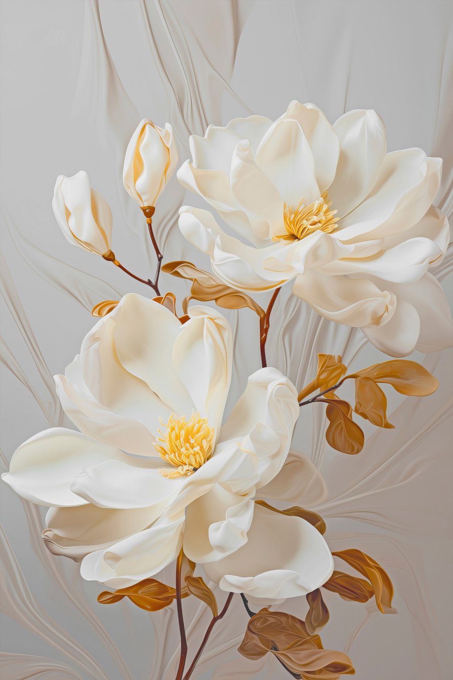Flores abstratas, toque sensível — design completo