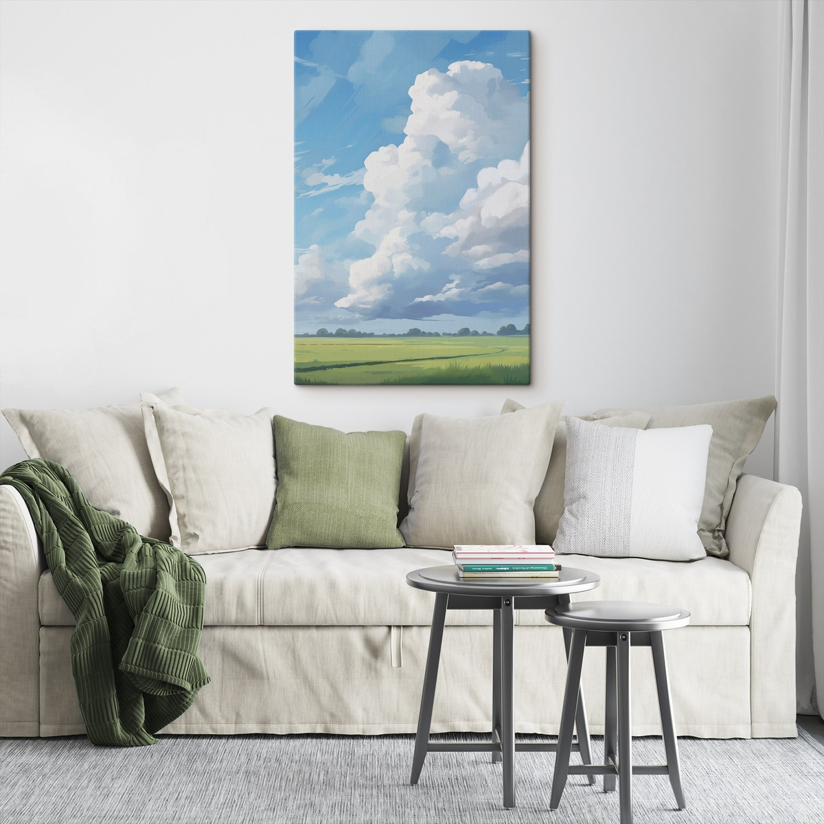 Campo sob enormes nuvens — interior 2