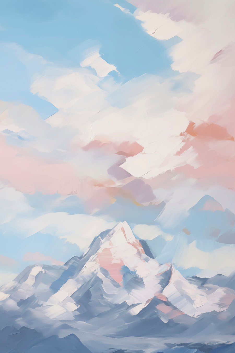 Montanha sob nuvens — design completo