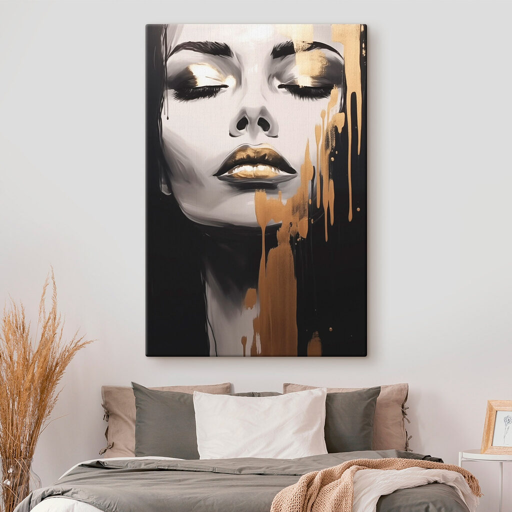 Olhar fechado com dourado — interior 2