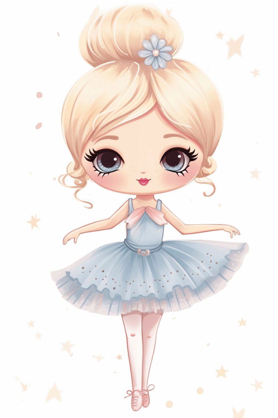 Bailarina de vestido azul — design completo