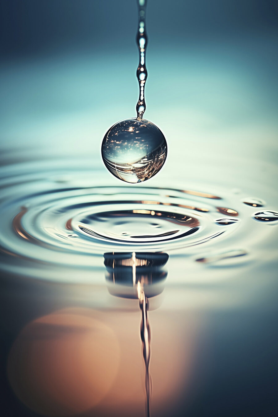 Gota sobre água calma — design completo