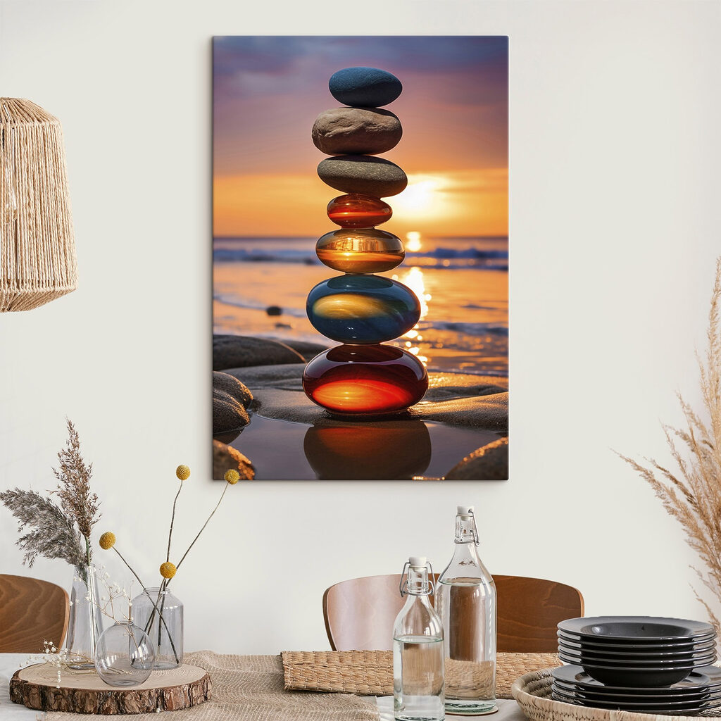 Pedras coloridas ao entardecer — interior 1