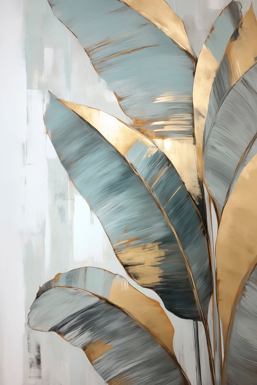 Folhas com pinceladas visíveis — design completo