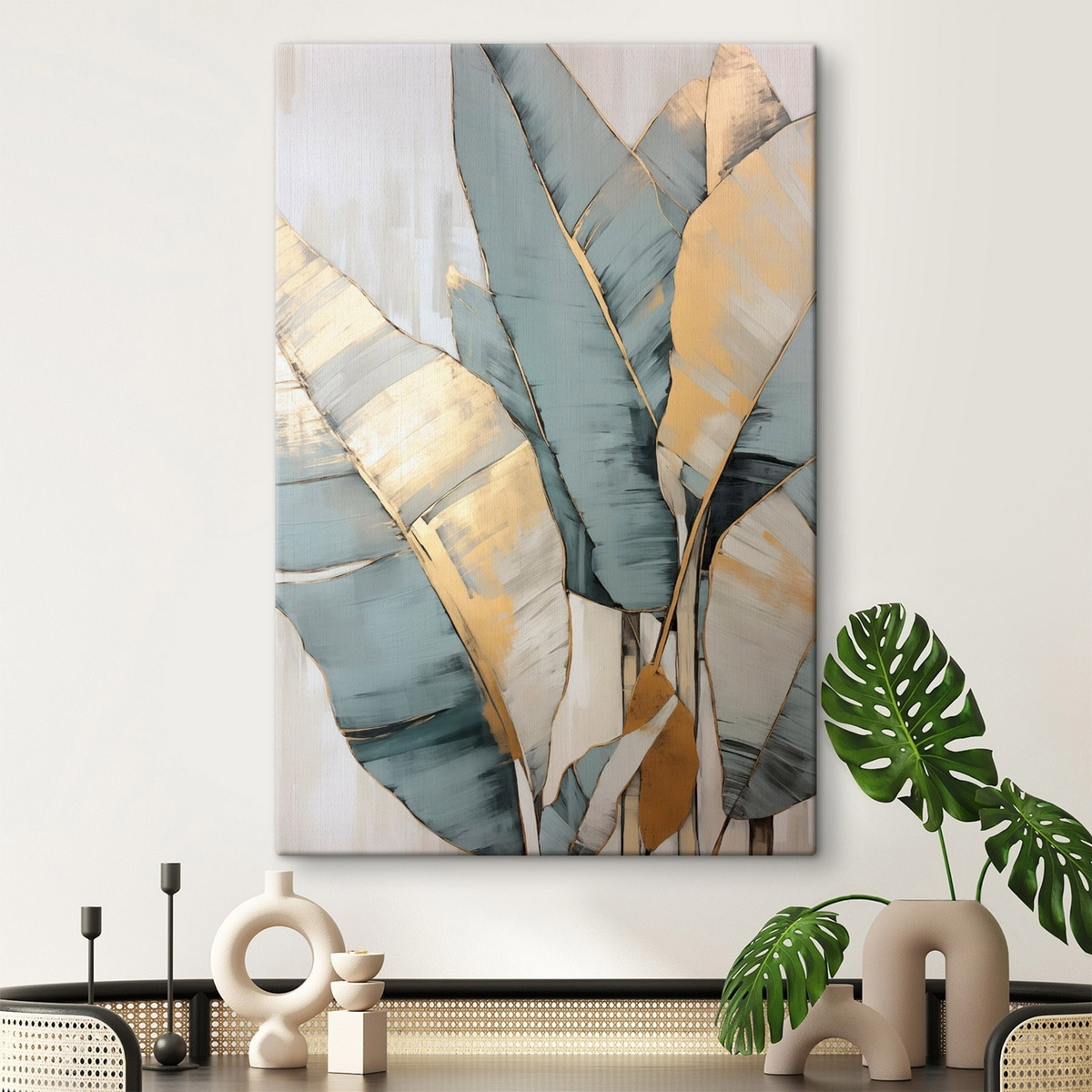 Bananeira sobre branco — interior 2