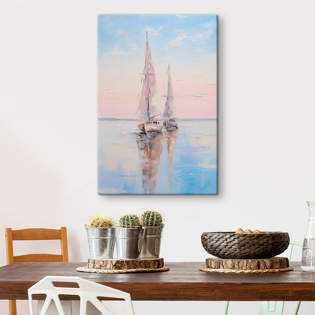 Veleiros sob céu pastel — interior 2
