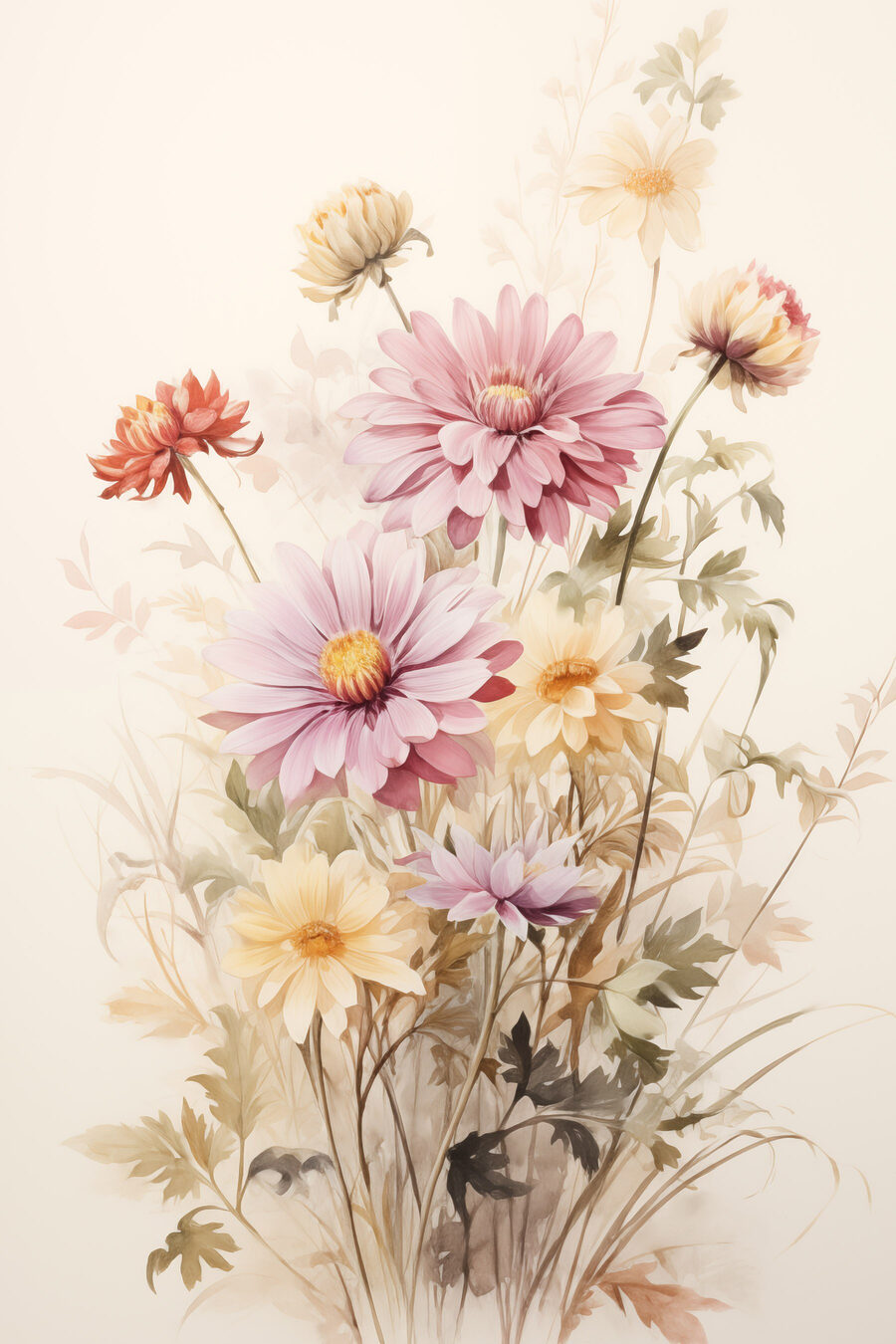 Flores silvestres rosa — design completo
