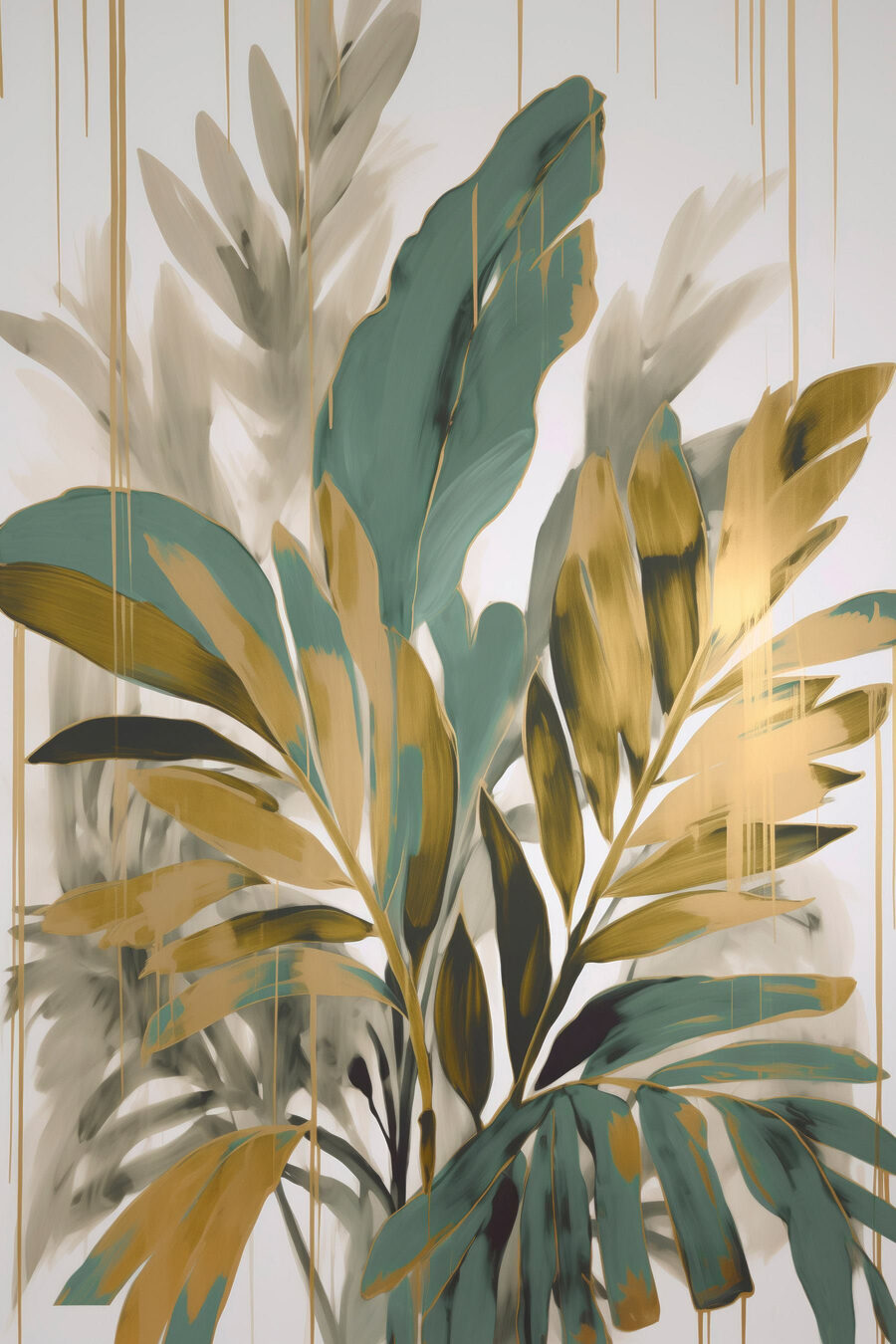 Leque de folhas verdes — design completo