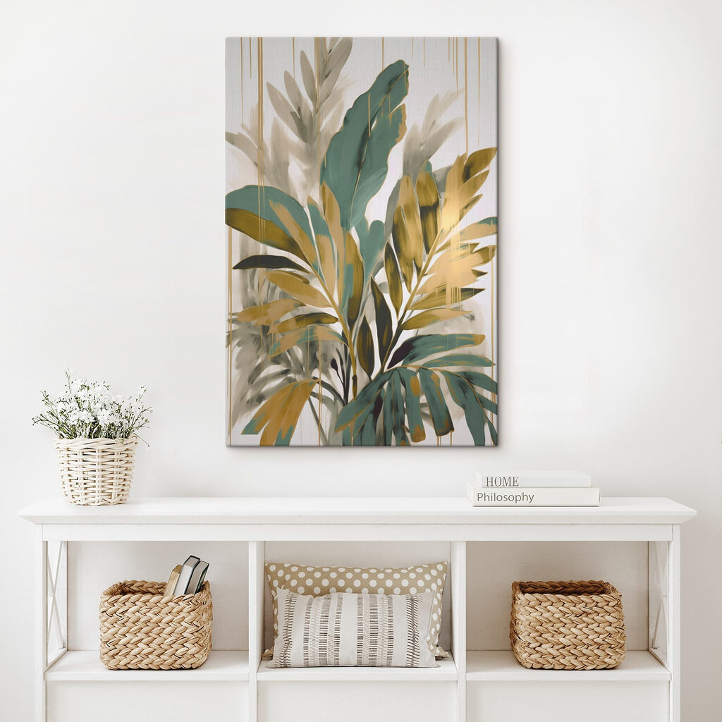 Leque de folhas verdes — interior 1