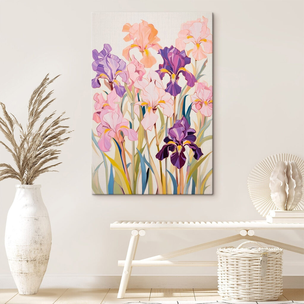 Íris rosa entre roxo — interior 3