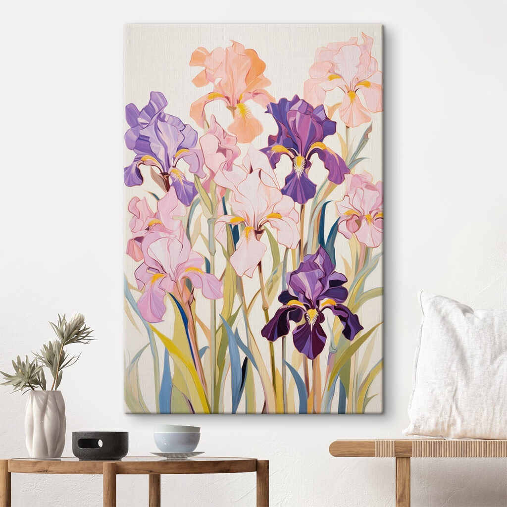 Íris rosa entre roxo — interior 1