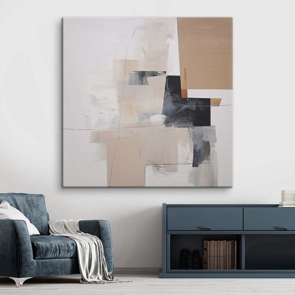 Blocos bege sobre preto — interior 1