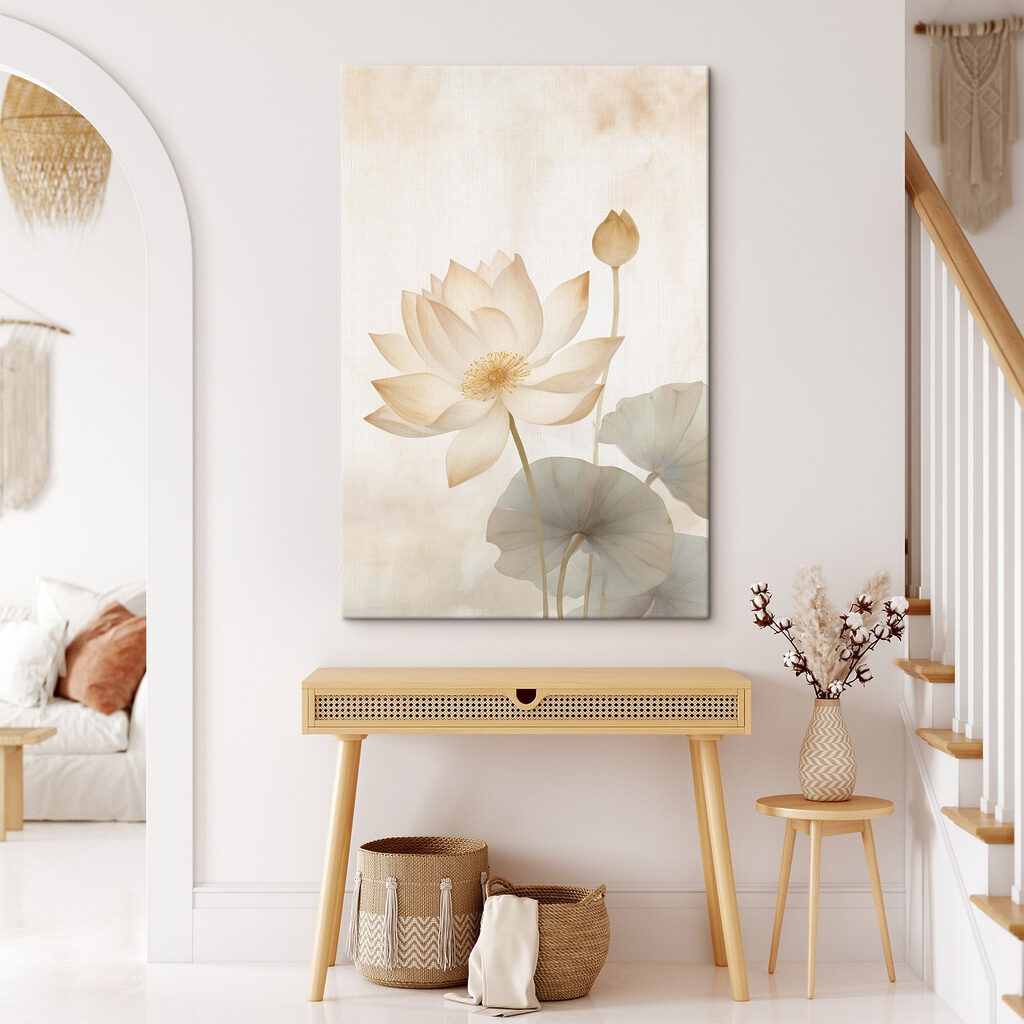 Lótus claro com folhas — interior 2