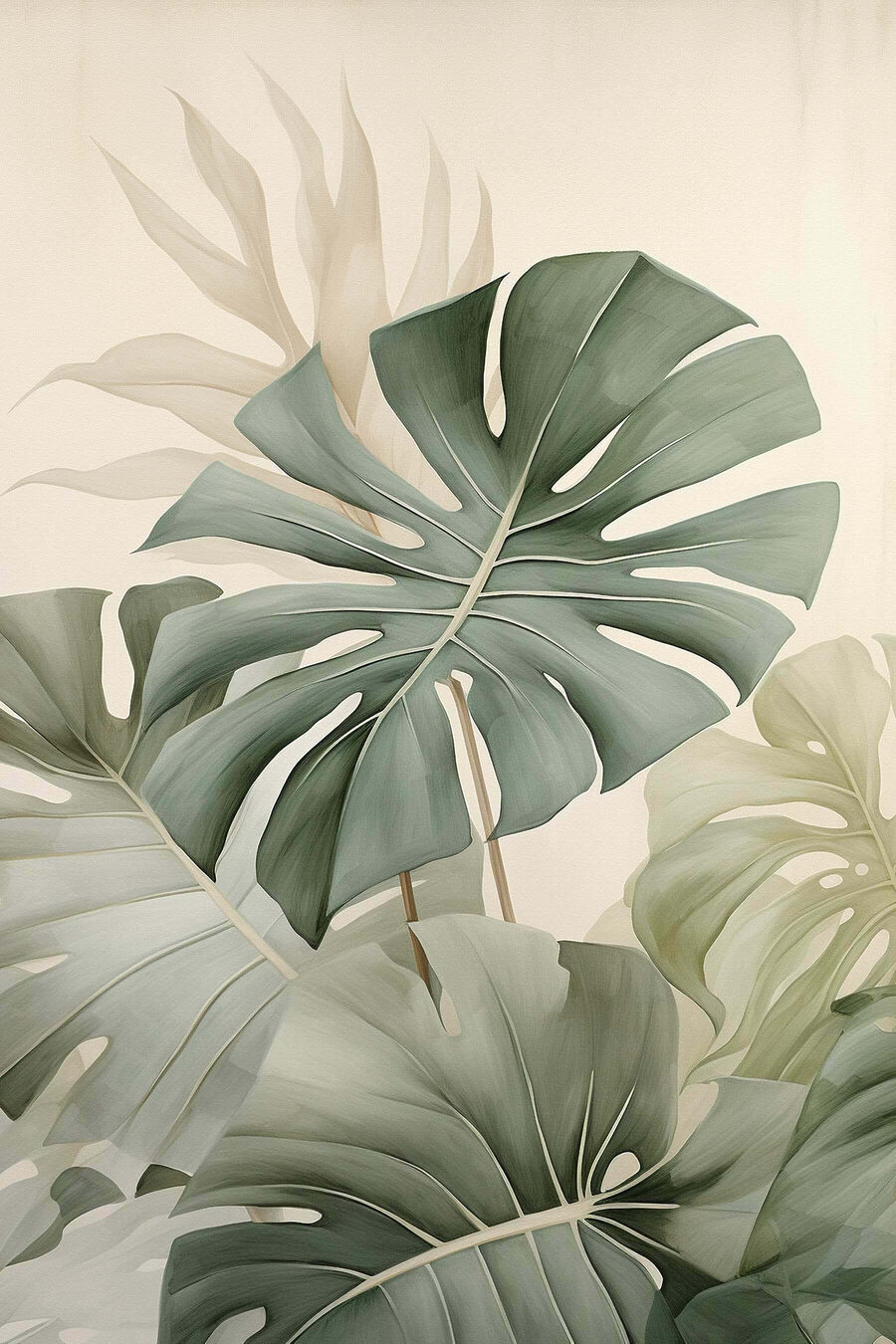 Monstera verde suave — design completo
