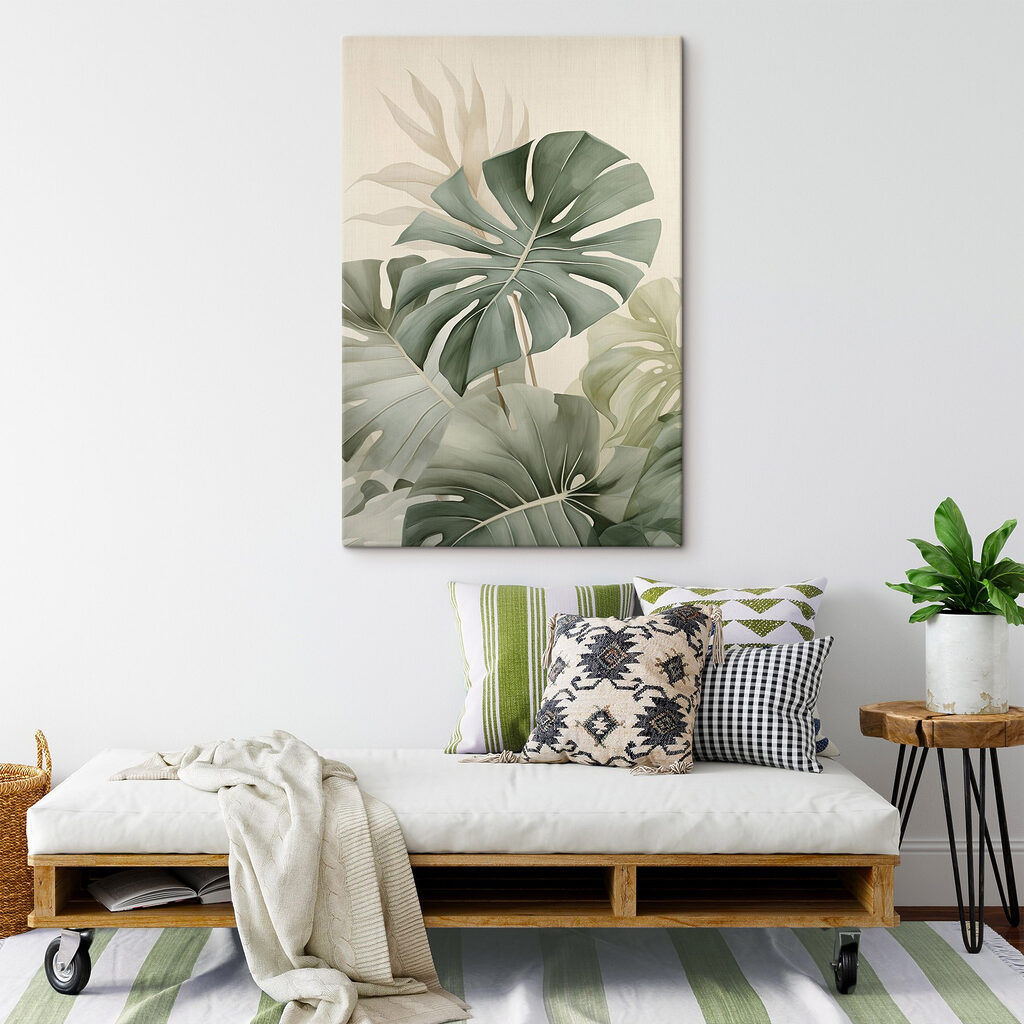Monstera verde suave — interior 1