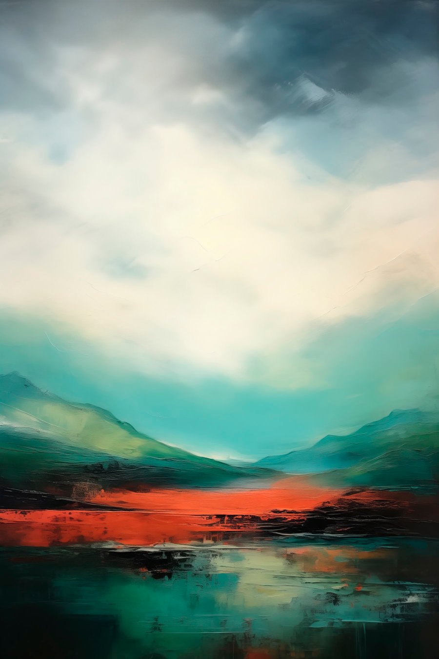 Paisagem clara com montanhas — design completo