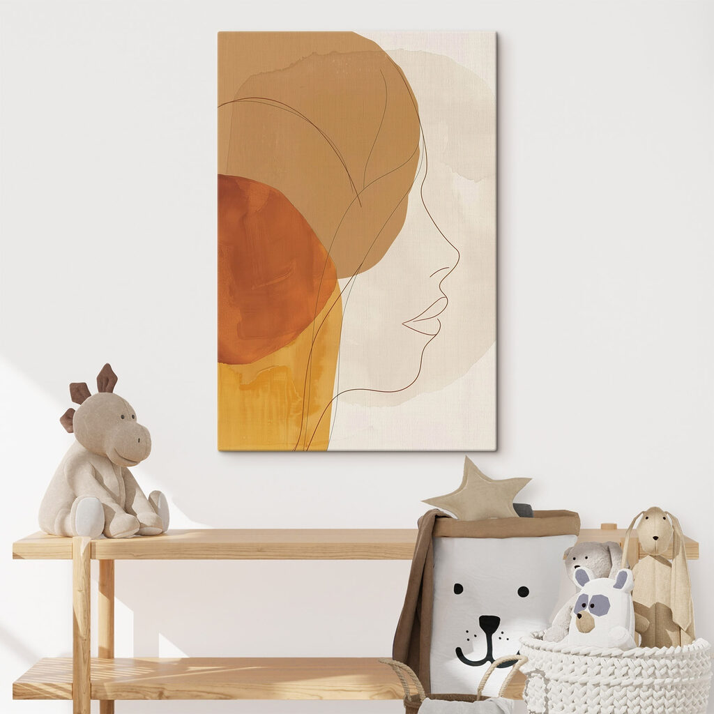 Perfil em linhas ocre — interior 2