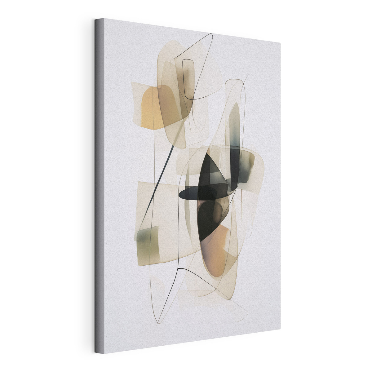 Manchas abstratas, tela esticada e borda contínua