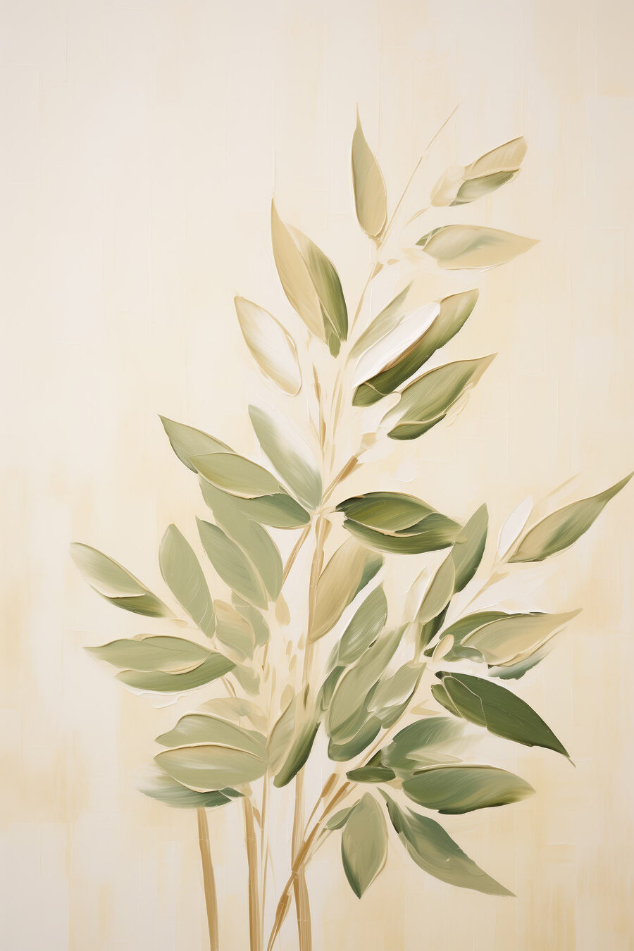 Haste verde sobre bege — design completo
