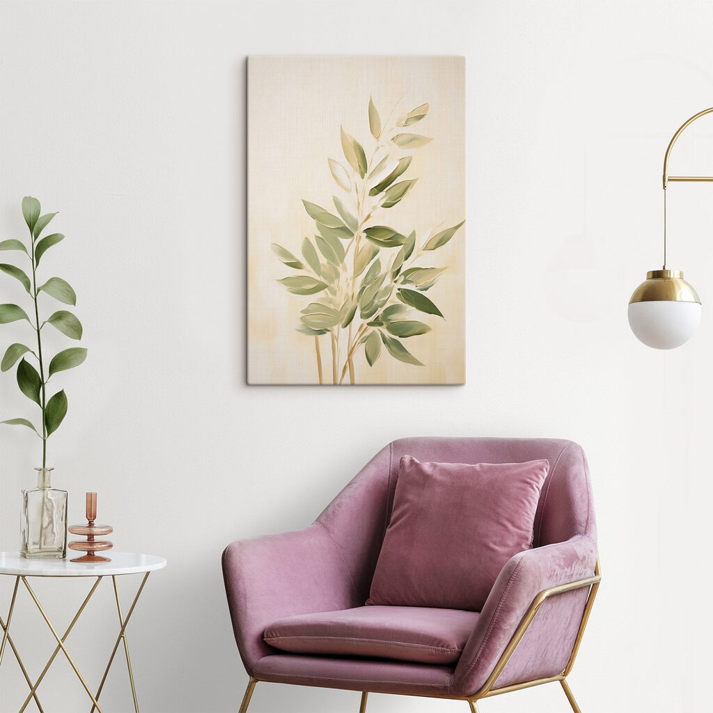 Haste verde sobre bege — interior 2