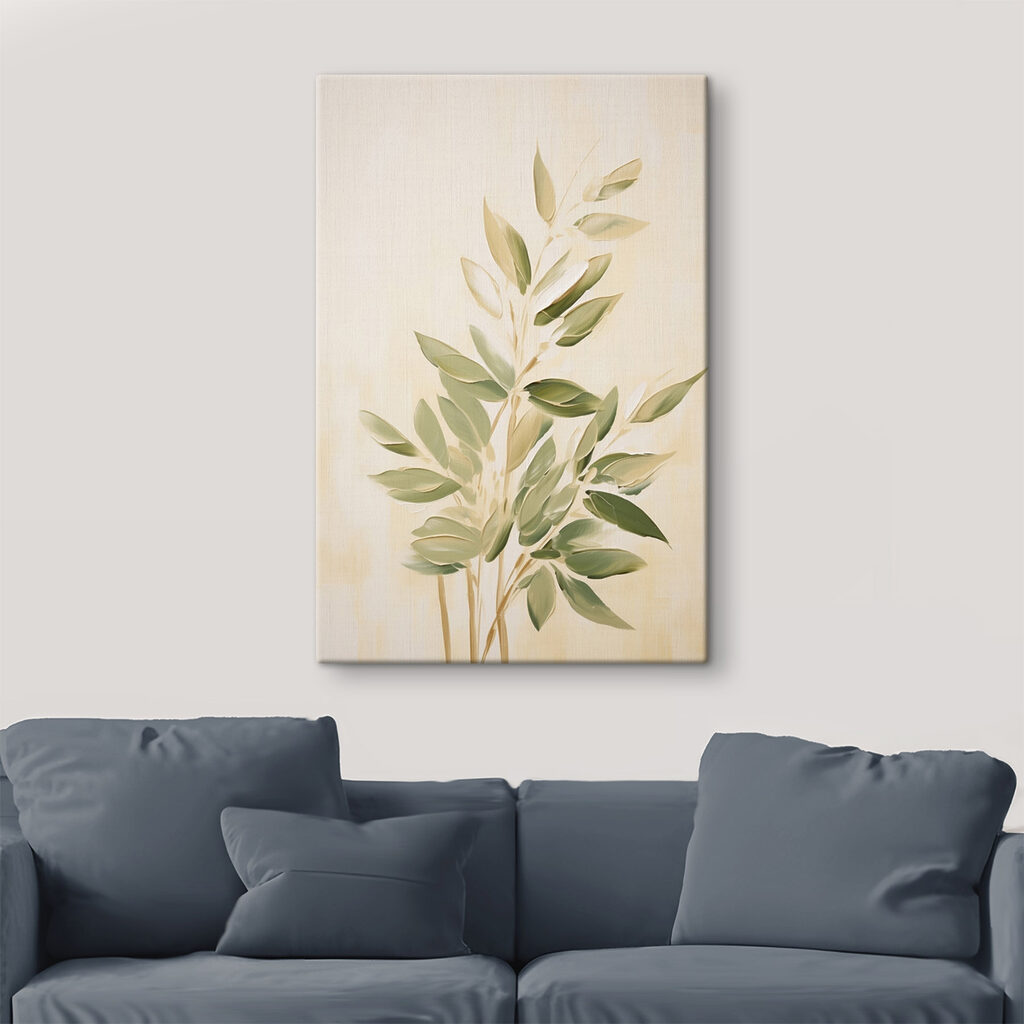 Haste verde sobre bege — interior 3