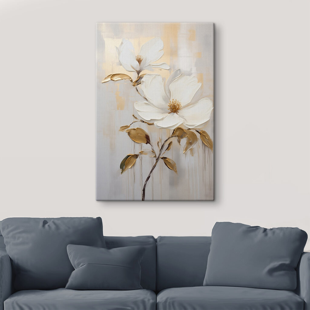 Magnólias sobre gotas cinzentas — interior 3