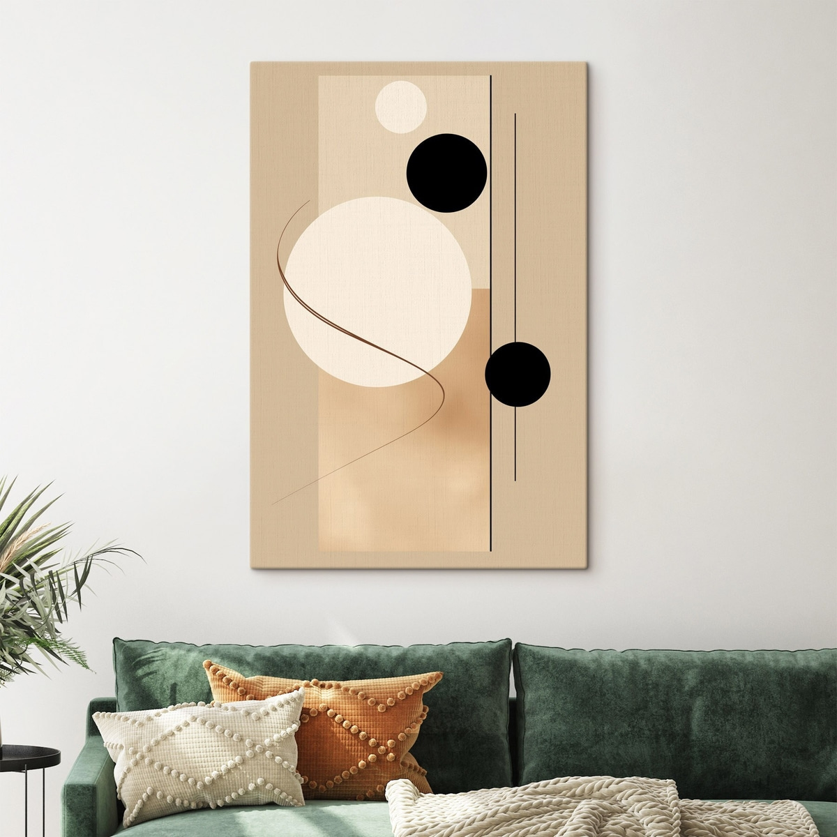 Círculos abstratos em bege — interior 2