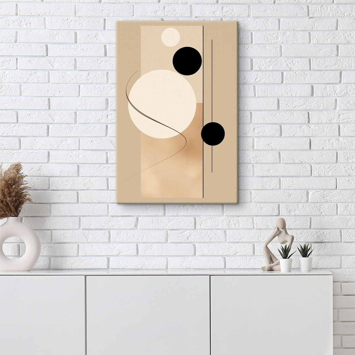 Círculos abstratos em bege — interior 3